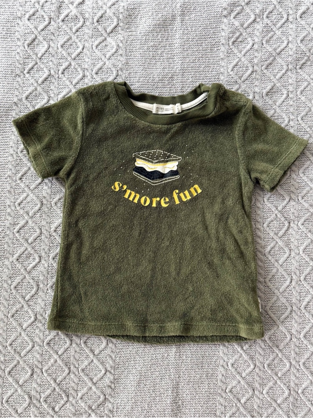 Olive Green S'more Fun Graphic Short Sleeve Terry Tee 24M
